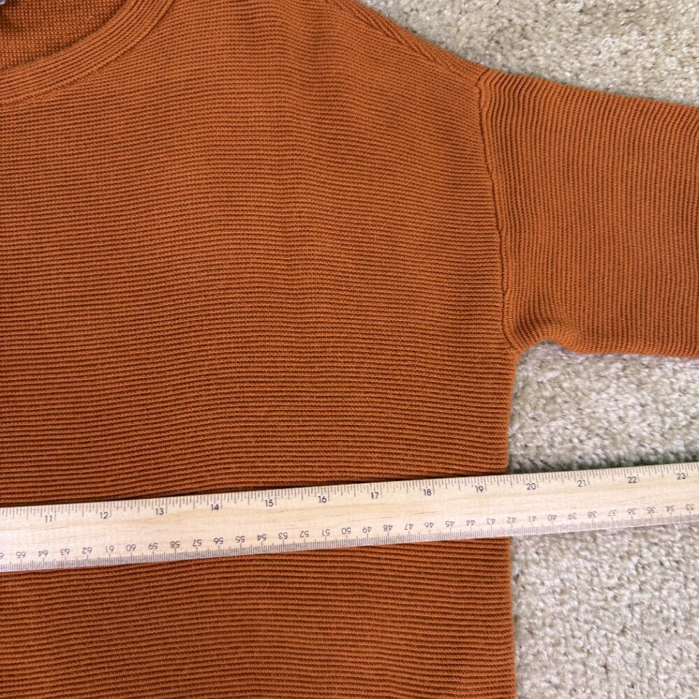 Chico's Women's Top Size 1 S/M Orange 3/4 Sleeve Knit Rayon Career Casual F221 - Picture 8 of 10